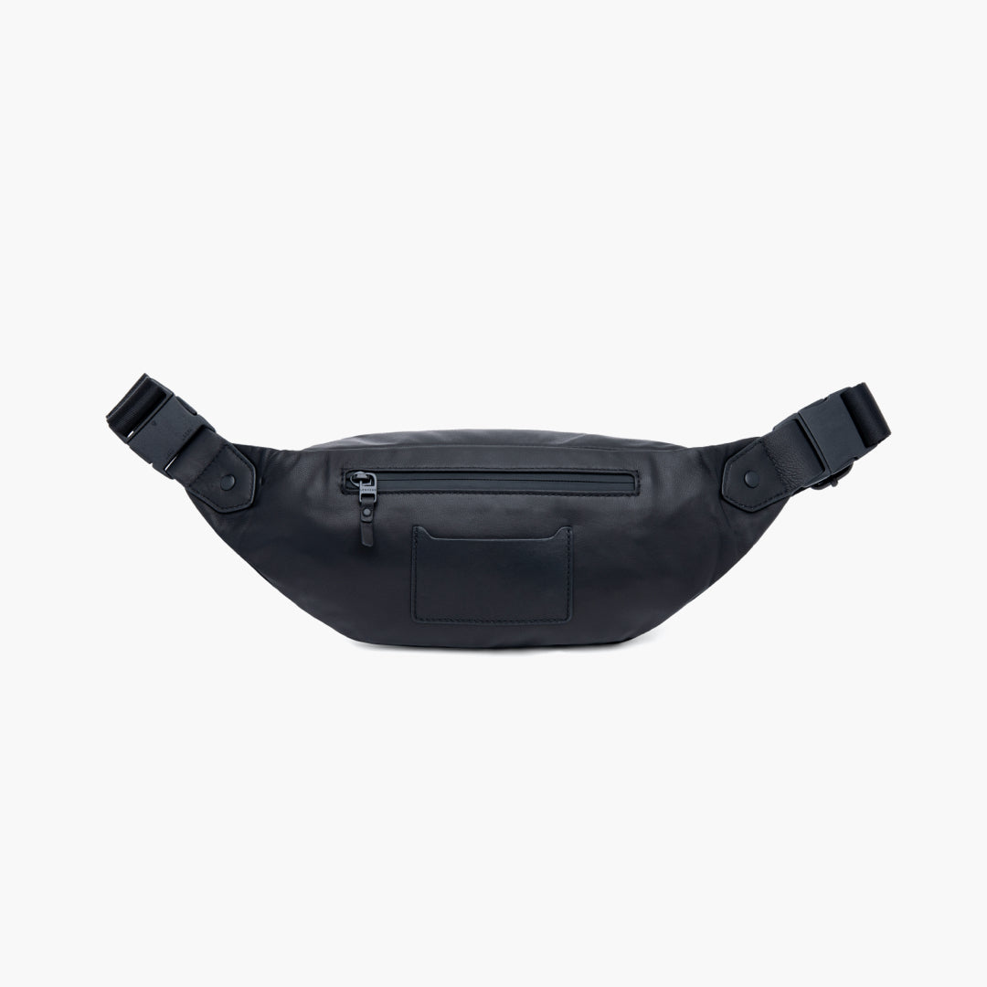 Back - Bond - Sheepskin Leather - Black / Black / Grey - Crossbody Bag - Lo & Sons