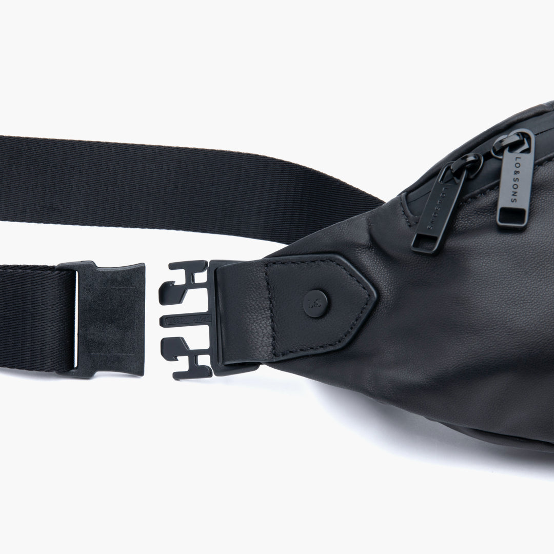 Buckle - Bond - Sheepskin Leather - Black / Black / Grey - Crossbody Bag - Lo & Sons