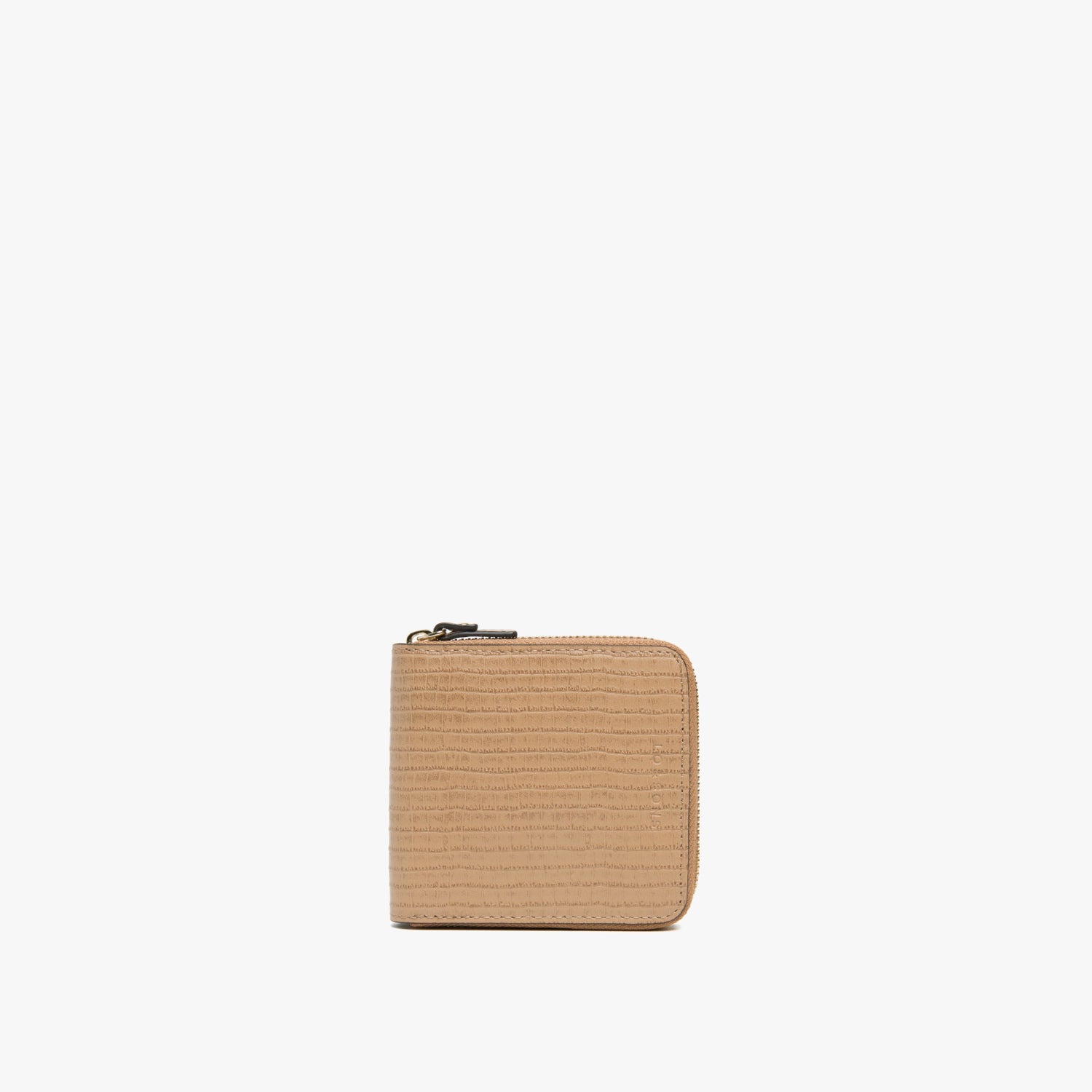 Front - Small Wallet - Embossed Croc Leather - Dark Tan  / Gold / Camel - Small Accessory - Lo & Sons