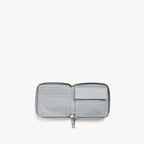 Interior Empty - Small Wallet - Embossed Croc Leather - Desert Blue / Silver / Grey - Small Accessory - Lo & Sons