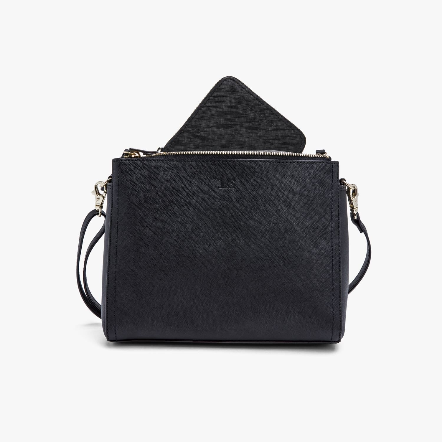 Fits in Pearl - Small Wallet - Saffiano Leather - Black / Silver / Grey - Small Accessory - Lo & Sons