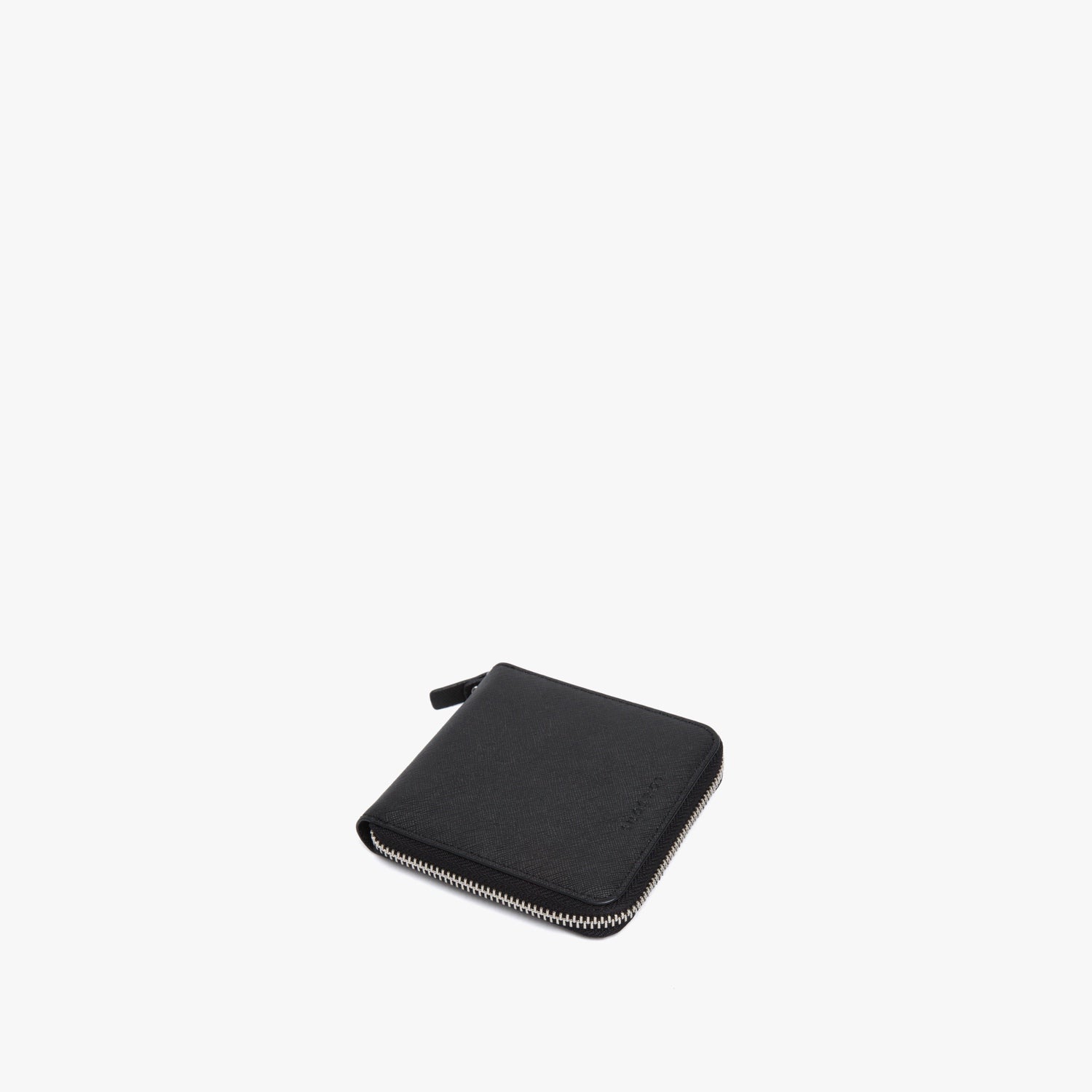 The Small Wallet - Saffiano Leather - Black / Silver / Grey