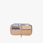 Interior filled - Small Wallet - Saffiano Leather - Dark Tan / Gold / Camel - Small Accessory - Lo & Sons