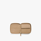 Interior empty - Small Wallet - Saffiano Leather - Dark Tan / Gold / Camel - Small Accessory - Lo & Sons