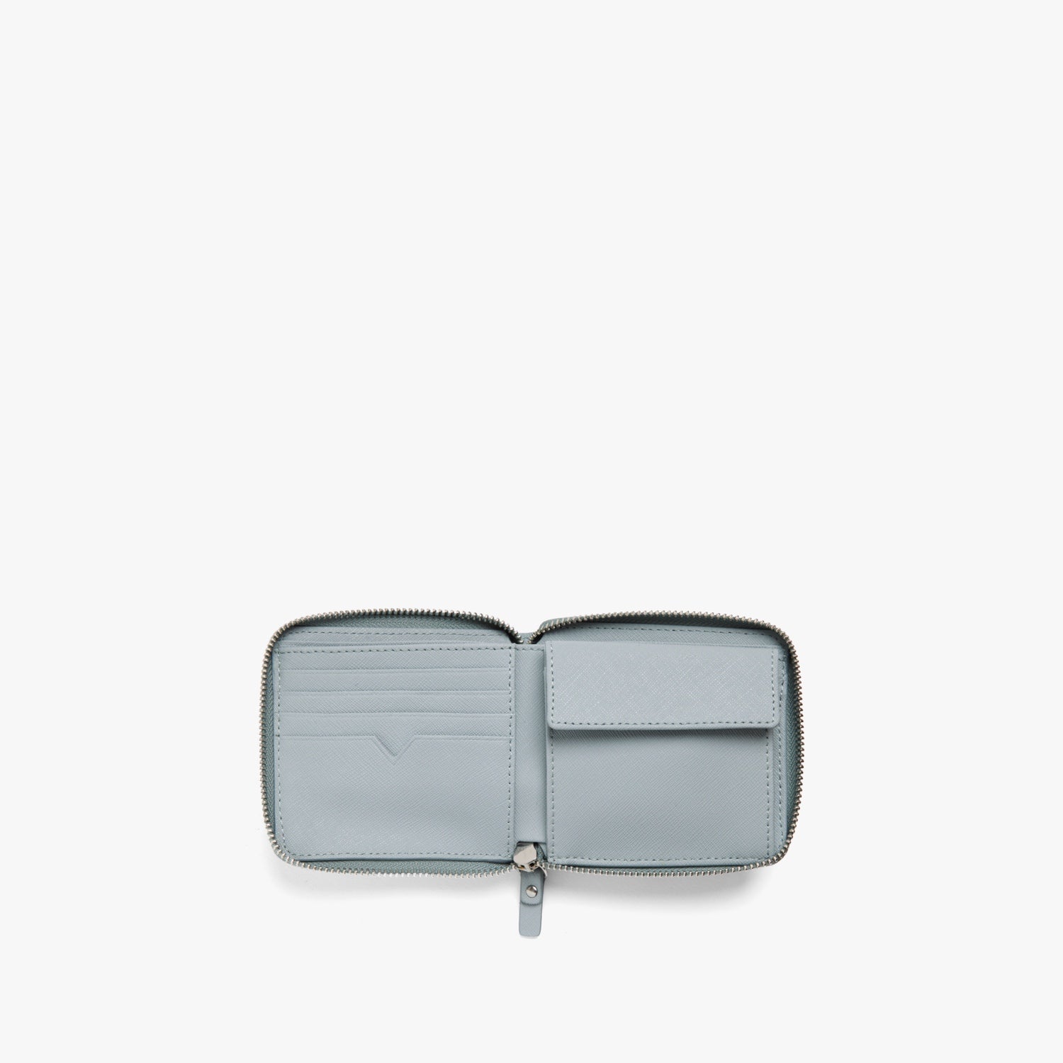 Interior - Small Wallet - Saffiano Leather - Desert Blue / Silver / Grey - Small Accessory - Lo & Sons