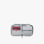 Interior filled - Small Wallet - Saffiano Leather - Desert Blue / Silver / Grey - Small Accessory - Lo & Sons