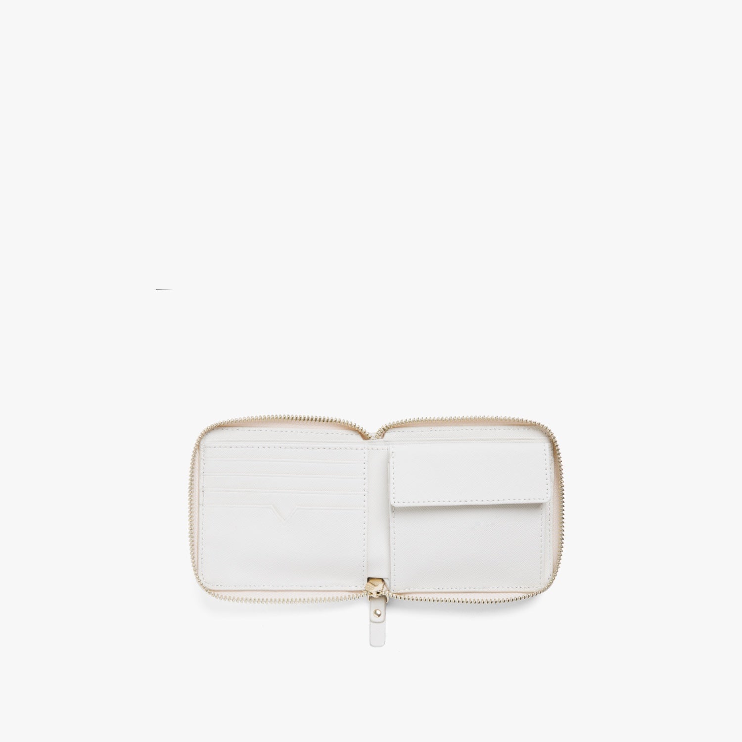 Interior empty - Small Wallet - Saffiano Leather - Ivory / Gold / Camel - Small Accessory - Lo & Sons