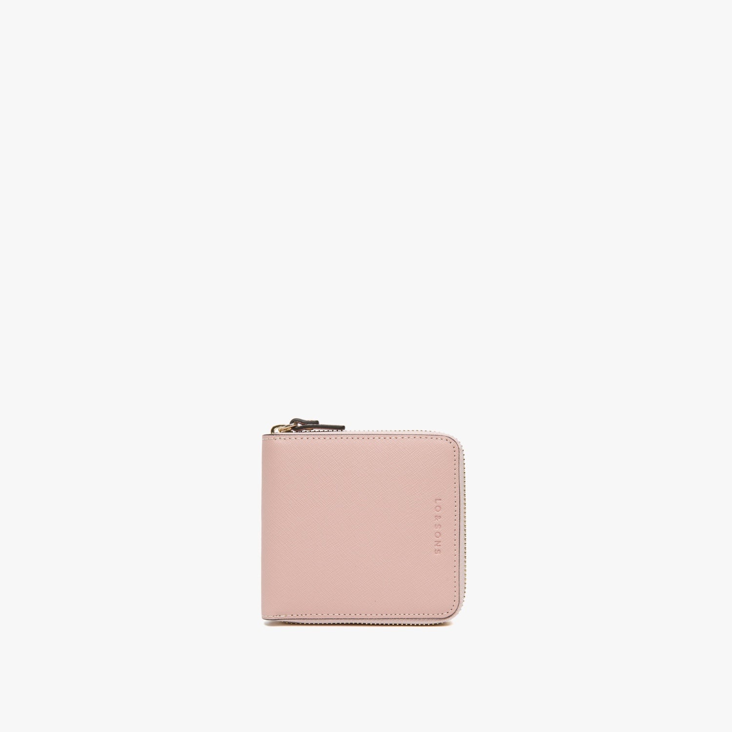 Front - Leather Wallet - Saffiano Leather - Rose Quartz / Gold / Camel - Small Accessory - Lo & Sons