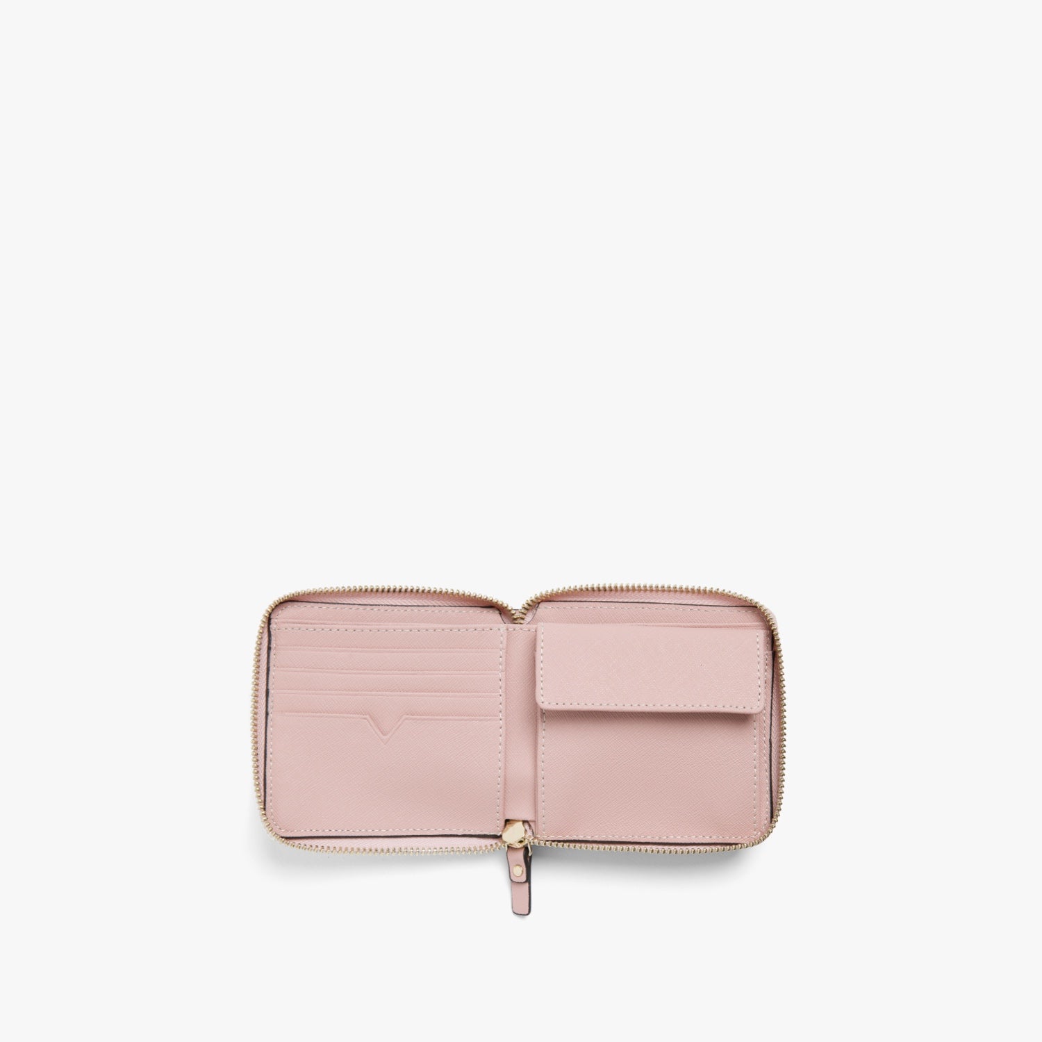 Interior empty - Leather Wallet - Saffiano Leather - Rose Quartz / Gold / Camel - Small Accessory - Lo & Sons