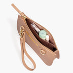 Interior slip pocket - Waverley 2 - Saffiano Leather - Dark Tan / Gold / Camel - Crossbody Bag  - Lo & Sons