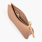 Interior zip pocket - Waverley 2 - Saffiano Leather - Dark Tan / Gold / Camel -Crossbody Bag  - Lo & Sons