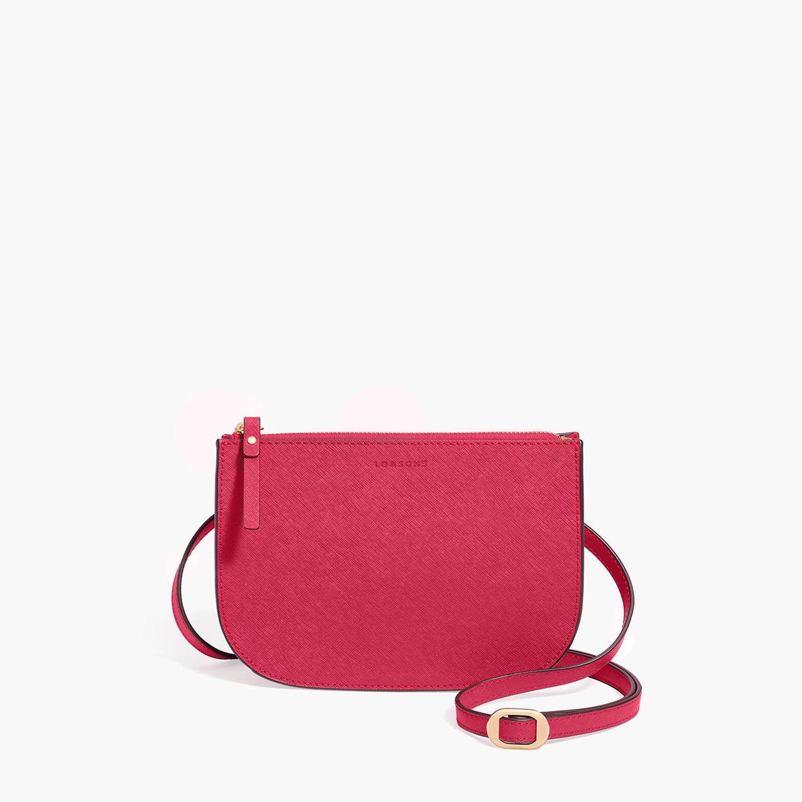 Lo Sons Waverley Belt Bag Saffiano Leather Red/Gold/Camel