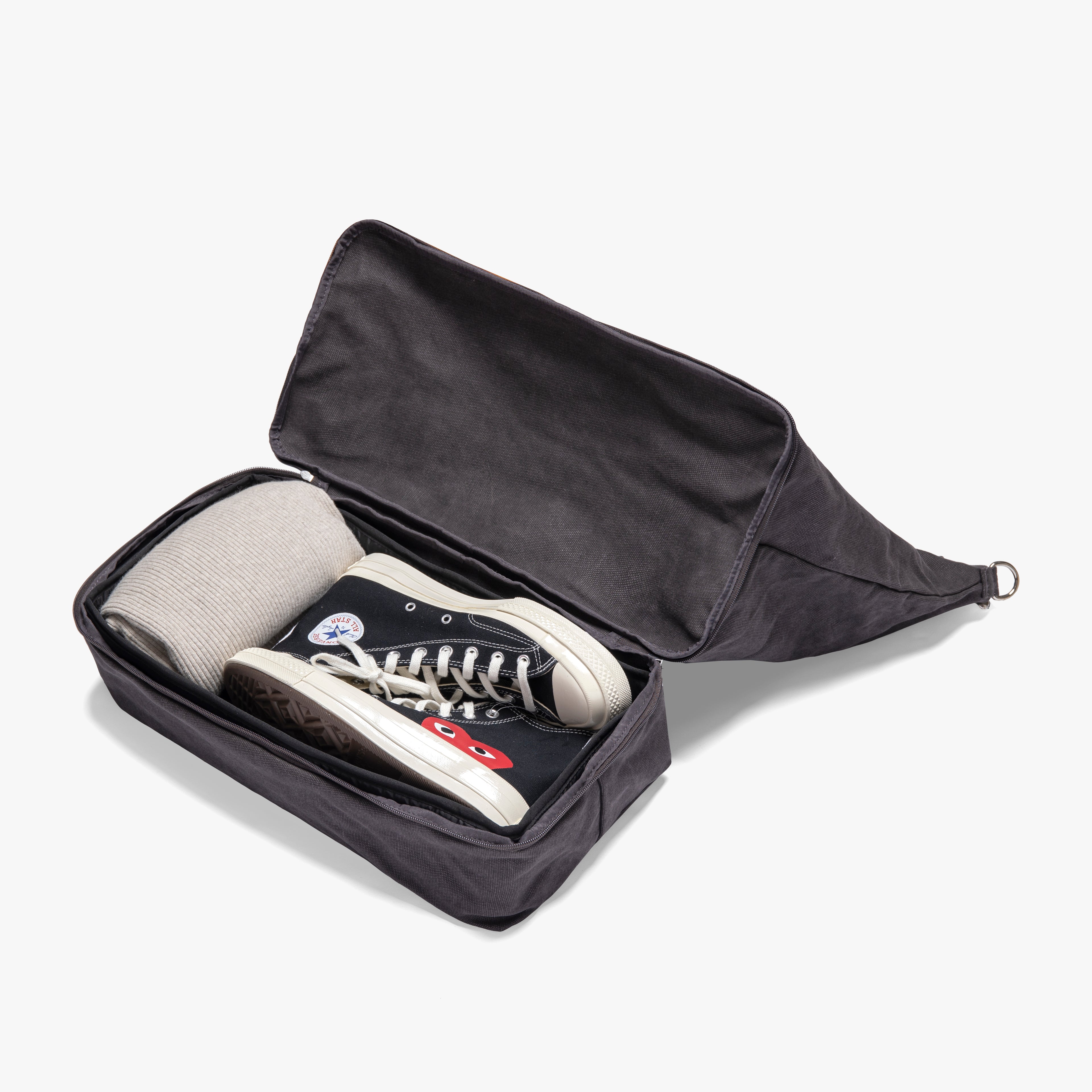 Bottom packed - The Catalina Deluxe - Eco Friendly Canvas - Midnight Ash - Weekender - Lo & Sons