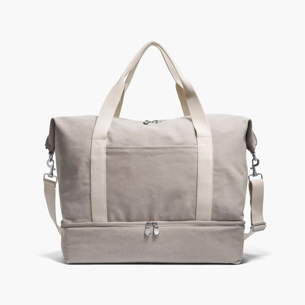 Front  - Catalina Deluxe - Organic Canvas - Dove Grey - Weekender - Lo & Sons