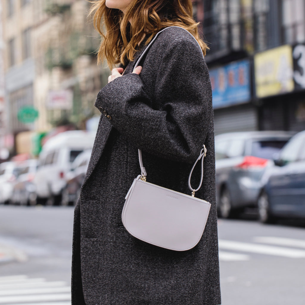 Shoulder bag style - The Waverley 2 - Saffiano Leather - Light Grey / Gold / Grey - Crossbody - Lo & Sons