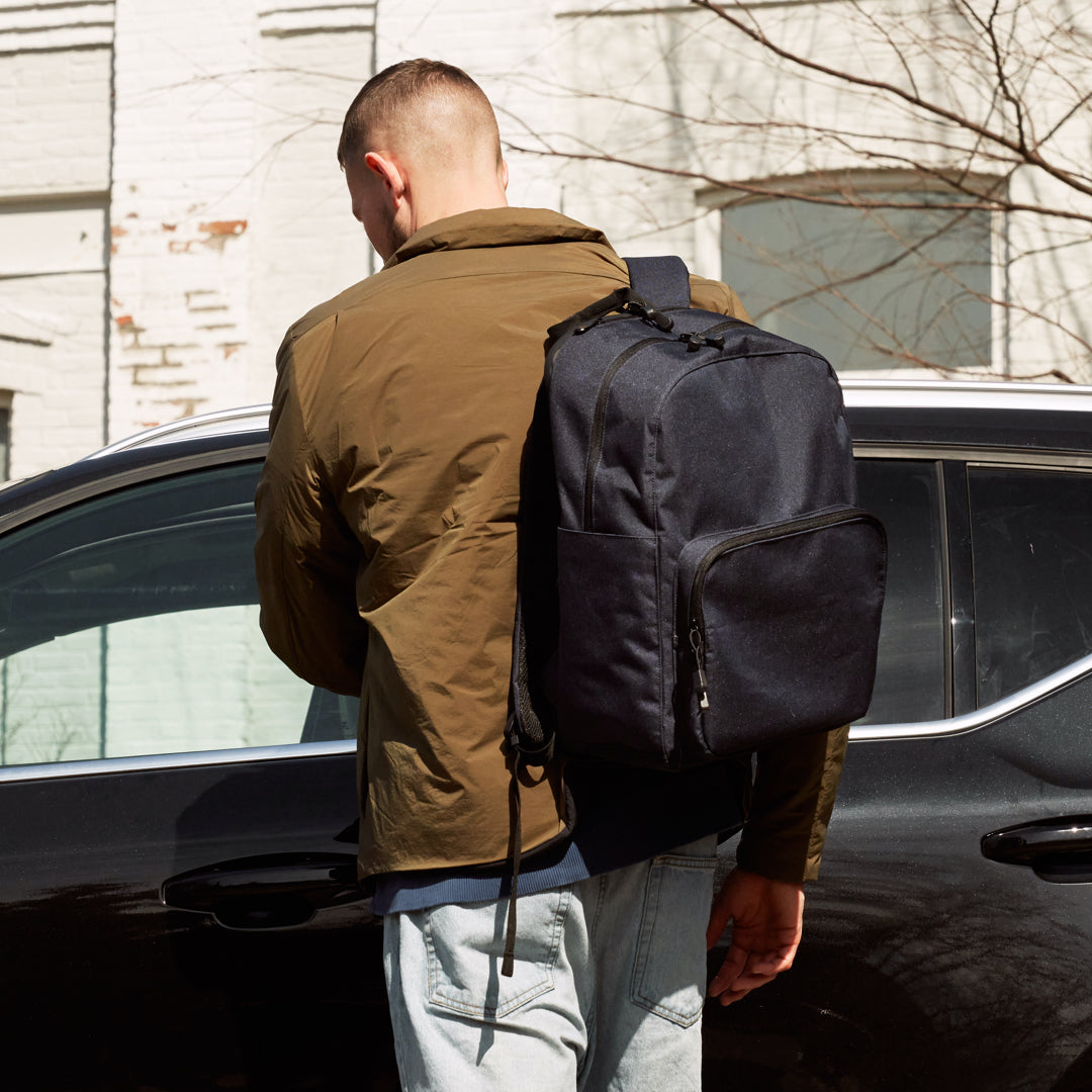 Worn one shoulder one car mens - Hanover Deluxe 2 - 600D Recycled Poly - Deep Navy - Backpack - Lo & Sons