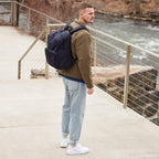 Worn two shoulder mens - Hanover Deluxe 2 - 600D Recycled Poly - Deep Navy - Backpack - Lo & Sons