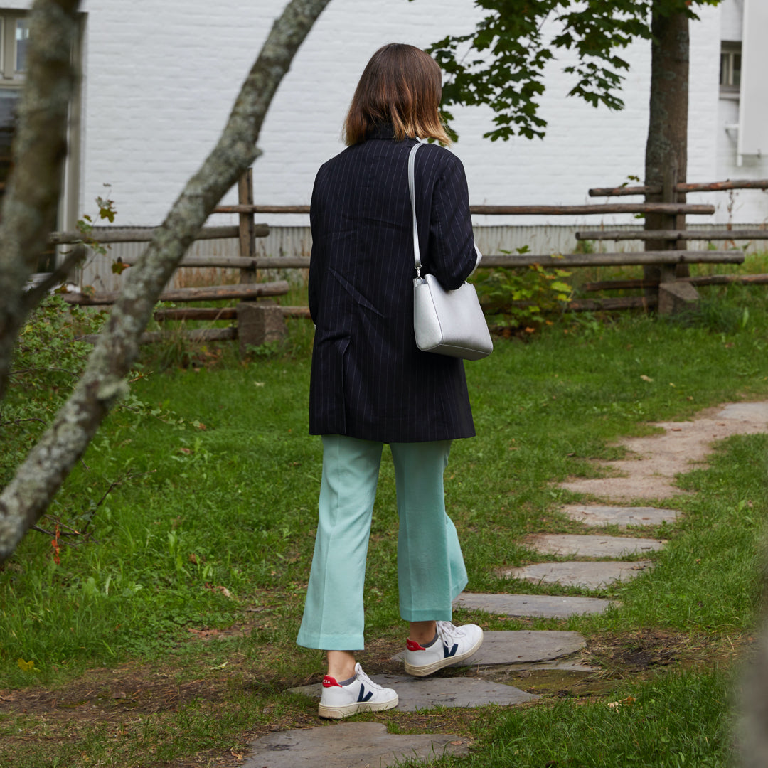 Casual Look - The Pearl - Saffiano Leather - Silver / Silver / Grey - Crossbody - Lo & Sons
