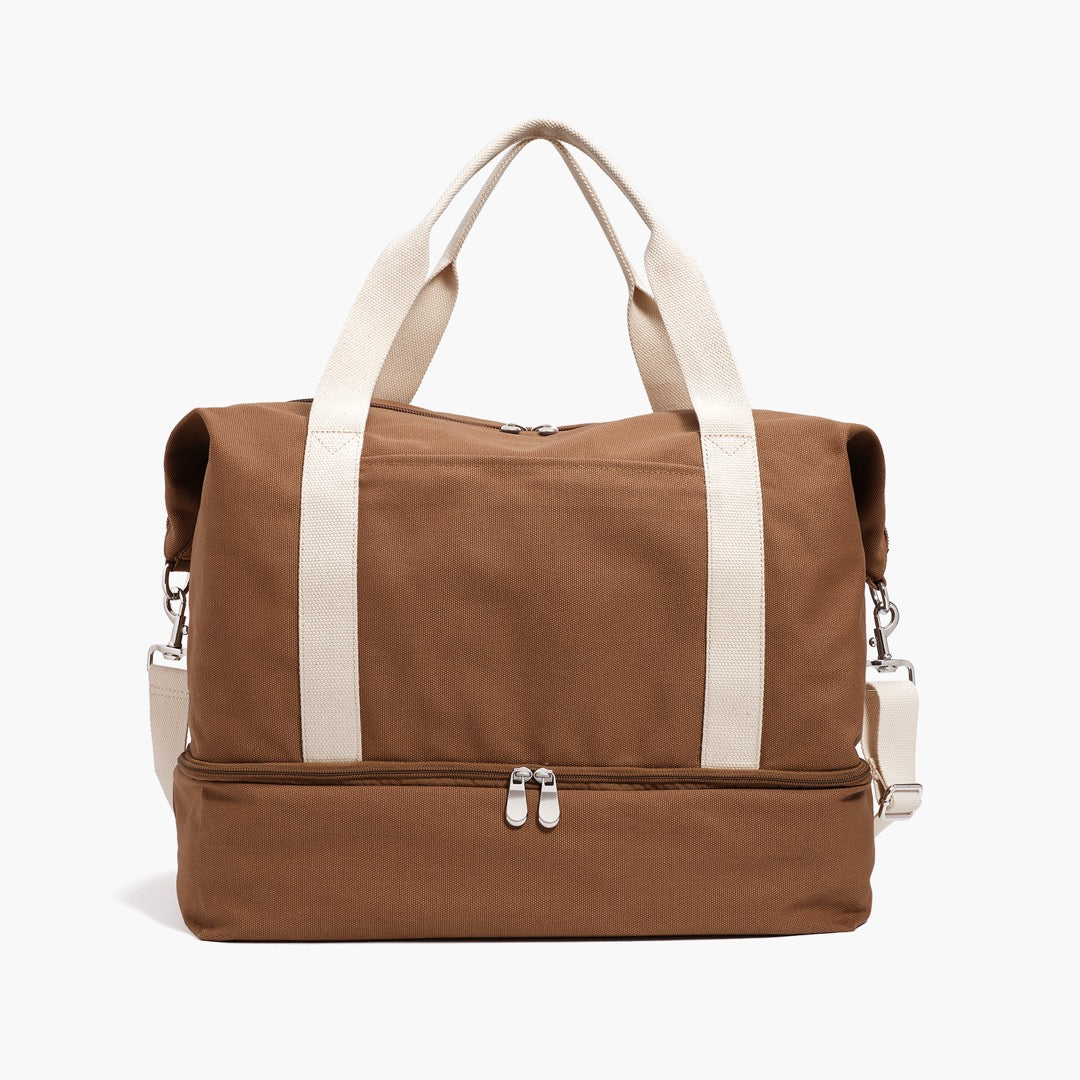 Front view - Catalina Deluxe  -  Eco Friendly Canvas - Golden Brown - Weekenders - Lo & Sons