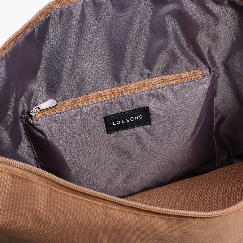 Zip pocket - Catalina Deluxe  -  600D Recycled Poly - Golden Brown - Weekenders - Lo & Sons