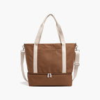 Front view - Catalina Deluxe Tote -  Eco Friendly Canvas - Golden Brown - Weekenders - Lo & Sons