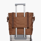 Suitcase handle sleeve - Catalina Deluxe Tote -  600D Recycled Poly - Golden Brown - Weekenders - Lo & Sons