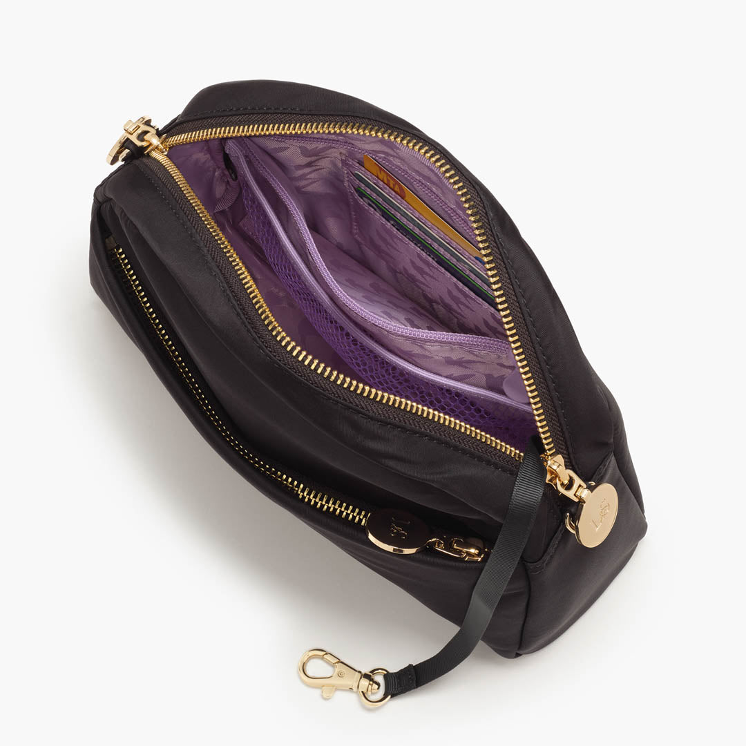 Interior Open - Nouvelle - Recycled Nylon - Black - Crossbody Bags - Lo & Sons