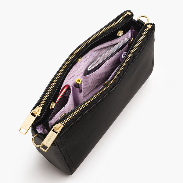 Lo & Sons: Pearl in Cactus Leather Black / Gold / Lavender