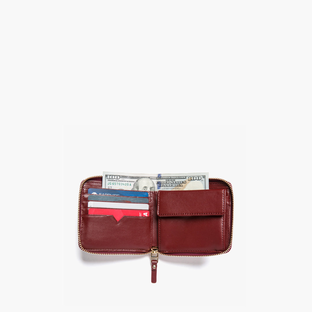 Interior filled - Small Wallet - Cactus Leather - Burgundy / Gold / Camel - Small Accessory - Lo & Sons