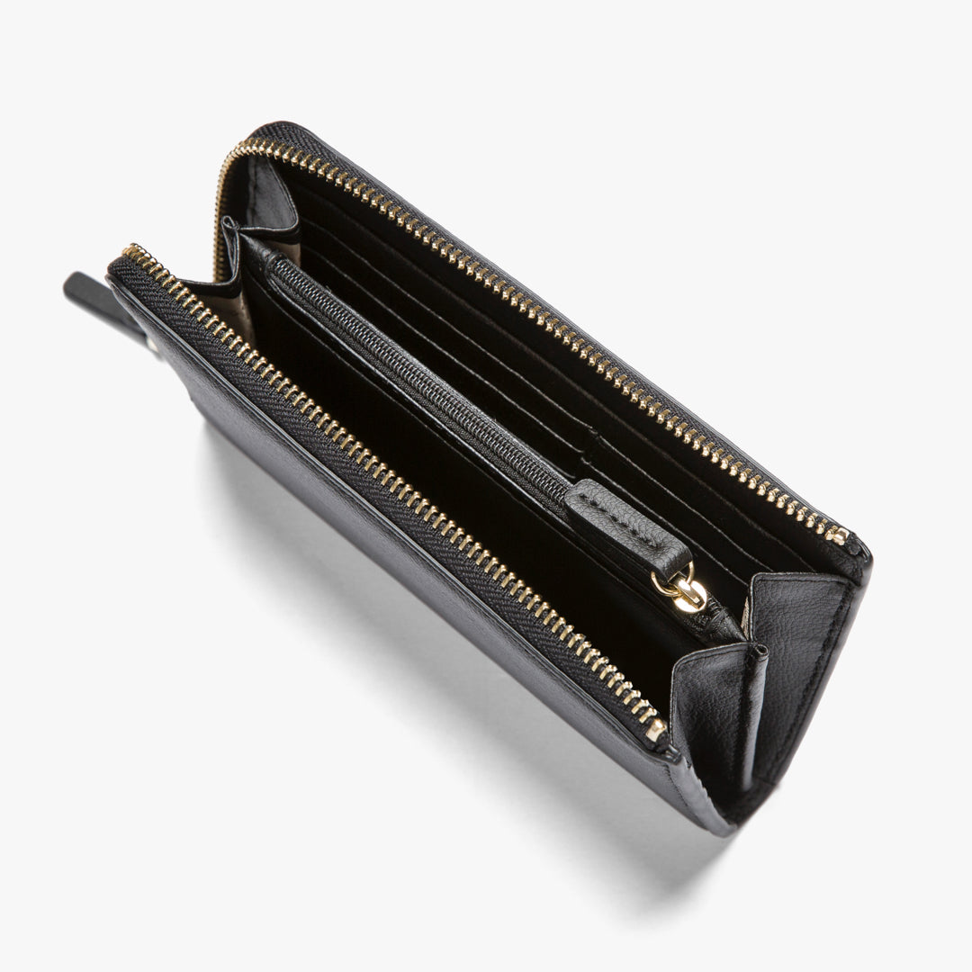 Interior empty - Leather Wallet - Cactus Leather - Black / Gold / Camel - Small Accessory - Lo & Sons