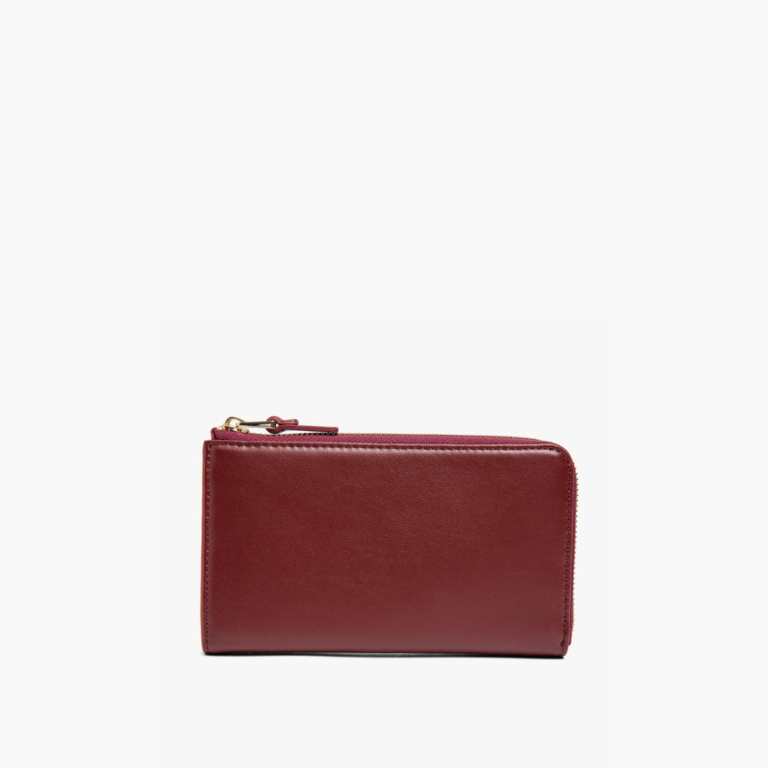Front - Leather Wallet - Cactus Leather - Burgundy / Gold / Camel - Small Accessory - Lo & Sons