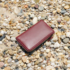 On rocks - Leather Wallet - Cactus Leather - Burgundy / Gold / Camel - Small Accessory - Lo & Sons