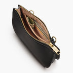 Interior zip pocket - Waverley 2 - Cactus Leather - Black / Gold / Camel - Crossbody Bag - Lo & Sons