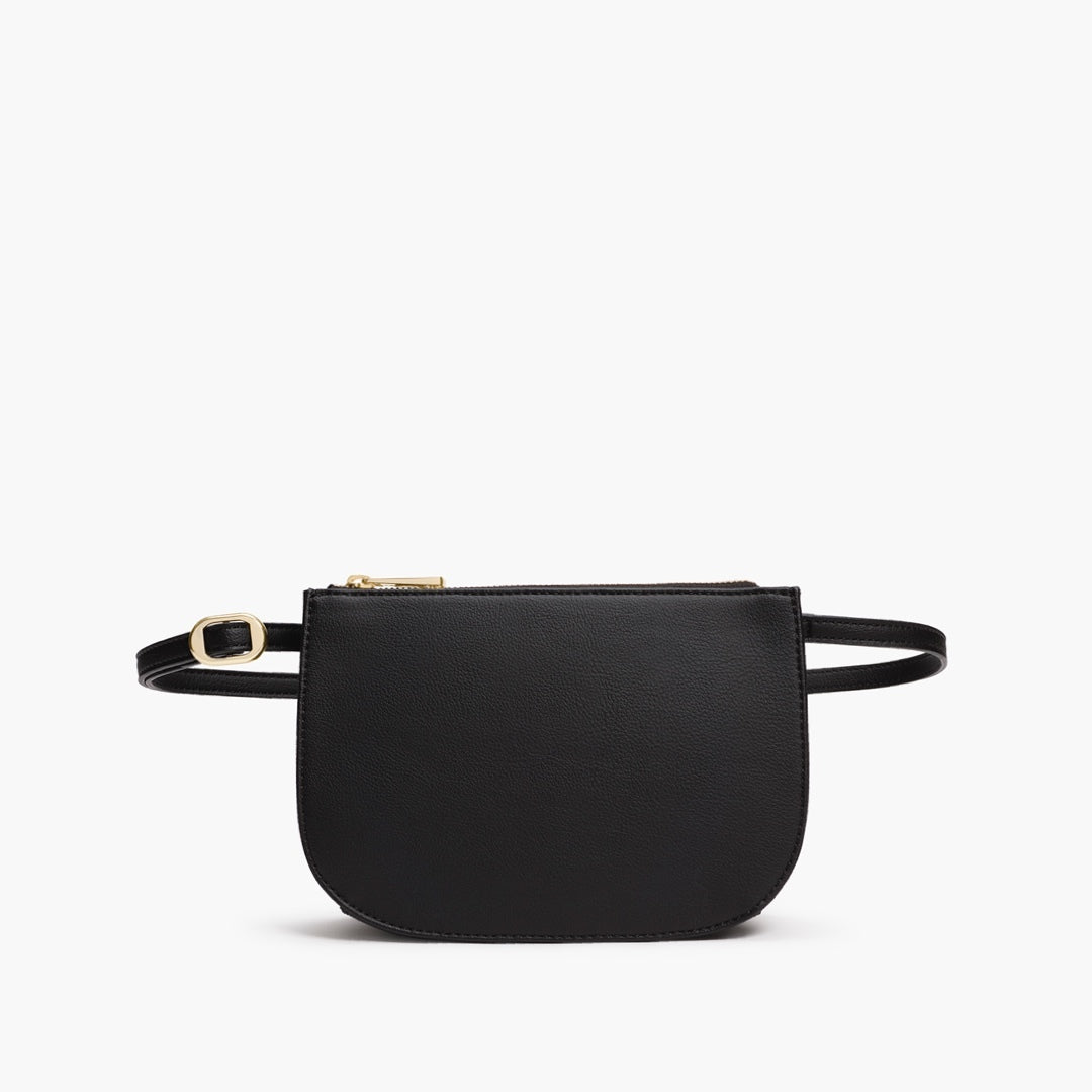 Worn as belt bag - Waverley 2 - Cactus Leather - Black / Gold / Lavender - Crossbody Bag - Lo & Sons