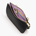 Interior zip pocket - Waverley 2 - Cactus Leather - Black / Gold / Lavender - Crossbody Bag - Lo & Sons