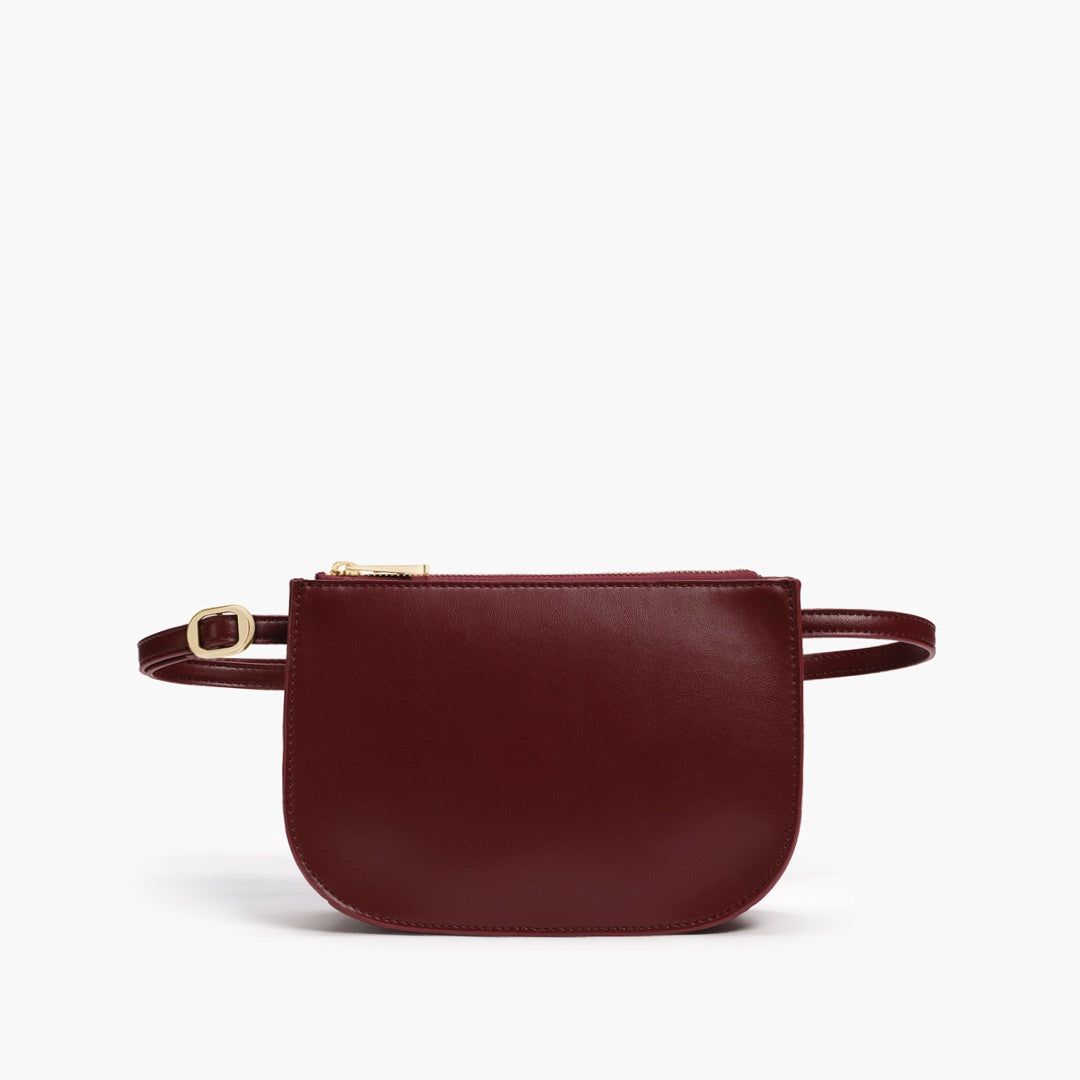 Front view - Waverley 2 - Cactus Leather - Burgundy / Gold / Camel - Crossbody Bag - Lo & Sons