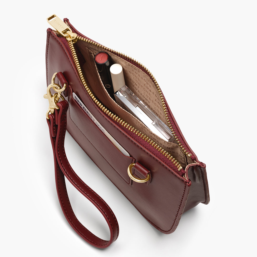 Interior slip pocket - Waverley 2 - Cactus Leather - Burgundy / Gold / Camel - Crossbody Bag - Lo & Sons