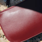 Material close up - Waverley 2 - Cactus Leather - Burgundy / Gold / Camel - Crossbody Bag - Lo & Sons
