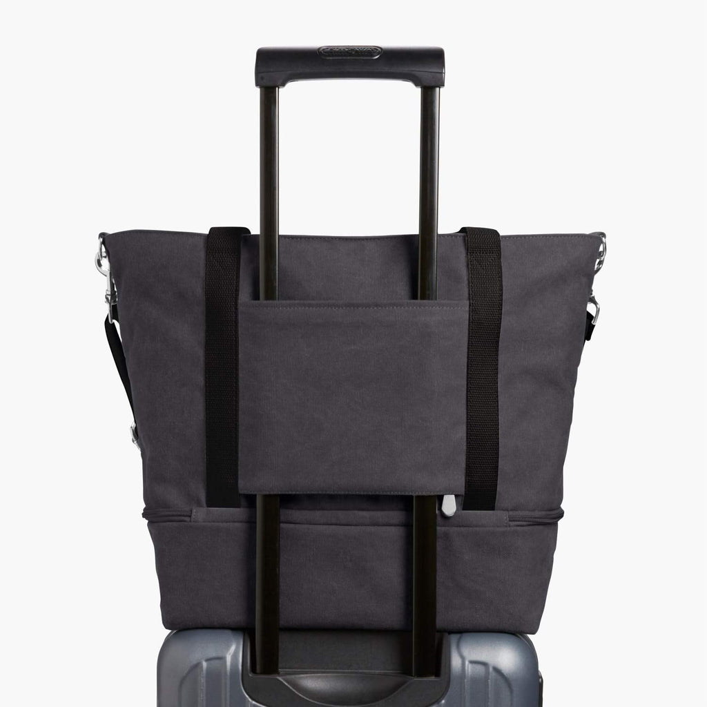 Luggage Sleeve - The Catalina Deluxe Tote - Eco Friendly Canvas - Midnight Ash - Tote - Lo & Sons
