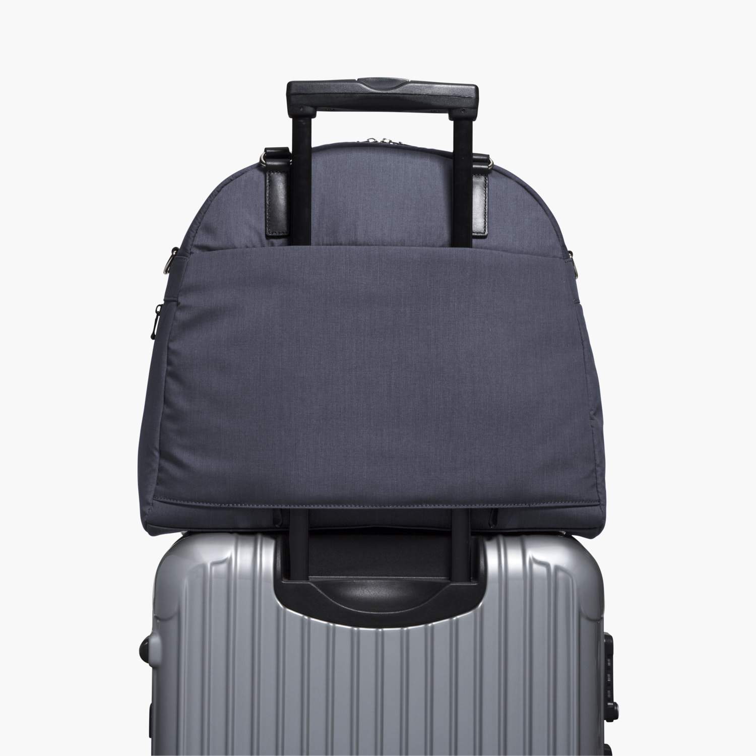 Luggage Sleeve - The O.G. and O.M.G. - Cotton Poly Blend - Heather Slate Blue / Silver / Grey - Shoulder Bag - Lo & Sons