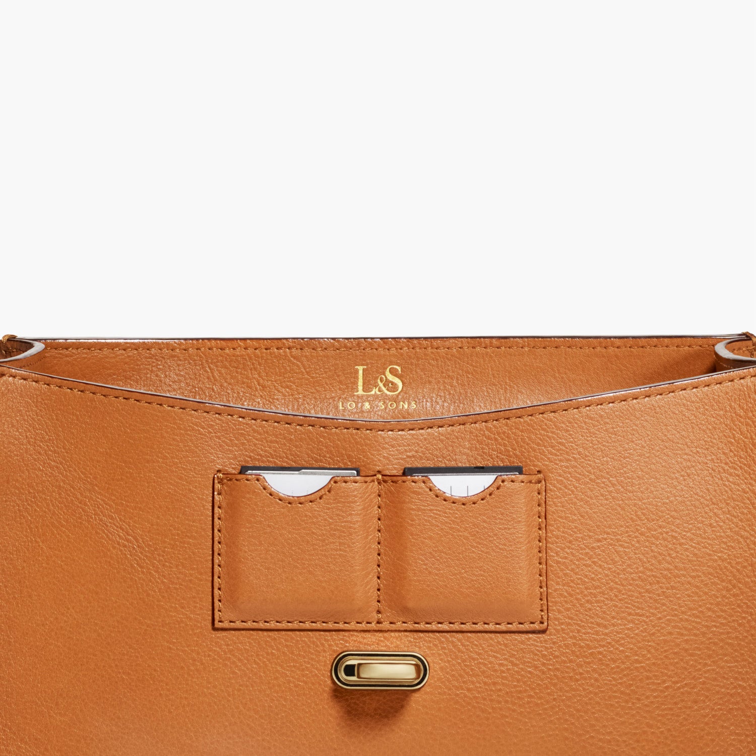Memory Card Pockets - The Claremont - Full Grain Leather - Sienna - Crossbody - Lo & Sons