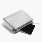 Mini Tablet - The Pearl - Saffiano Leather - Silver / Silver / Grey - Crossbody - Lo & Sons