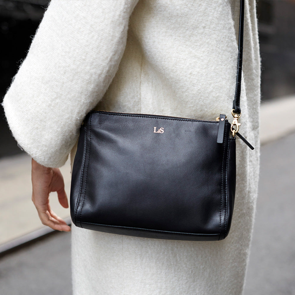 Close up worn crossbody style - The Pearl - Nappa Leather - Crossbody - Lo & Sons