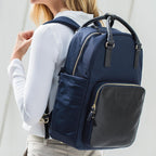 Side - Rowledge - Nylon - Deep Navy / Gold / Camel - Backpack - Lo & Sons