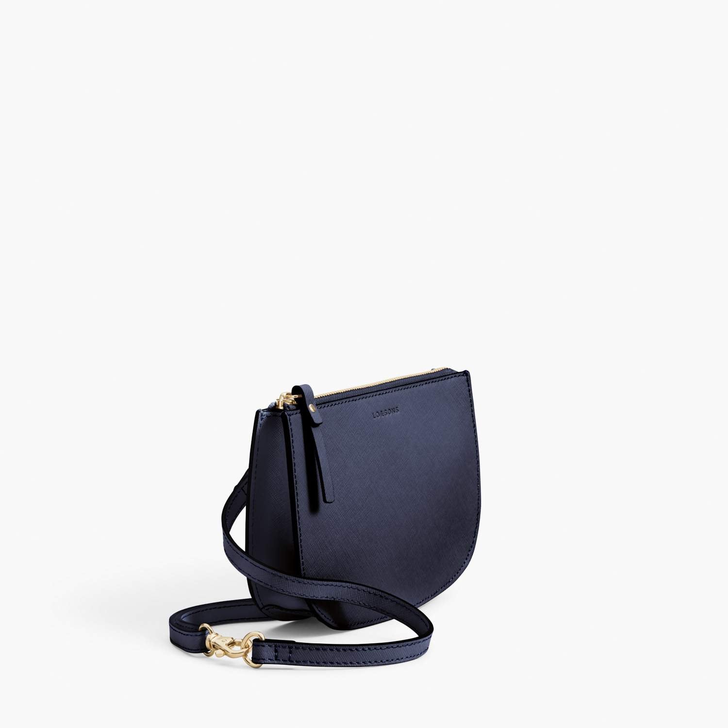 Side - Waverley 2 - Saffiano Leather - Deep Navy / Gold / Camel - Crossbody Bag - Lo & Sons