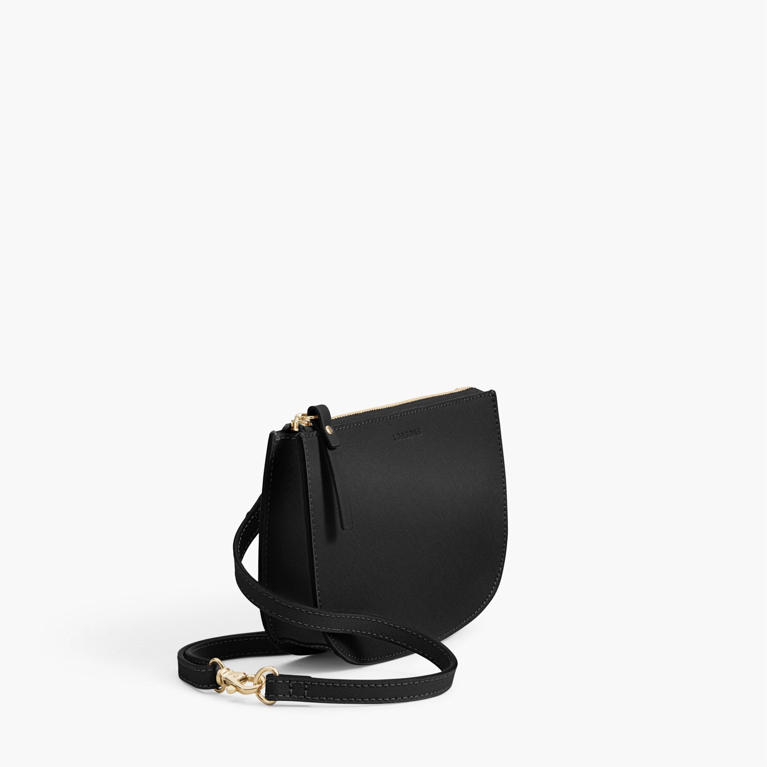 Side - The Waverley 2 - Saffiano Leather - Black / Gold / Grey - Crossbody - Lo & Sons