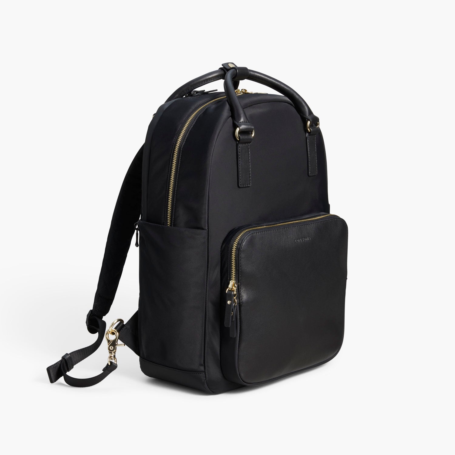 Black Leather Laptop Bag - Single Zipper Compartment