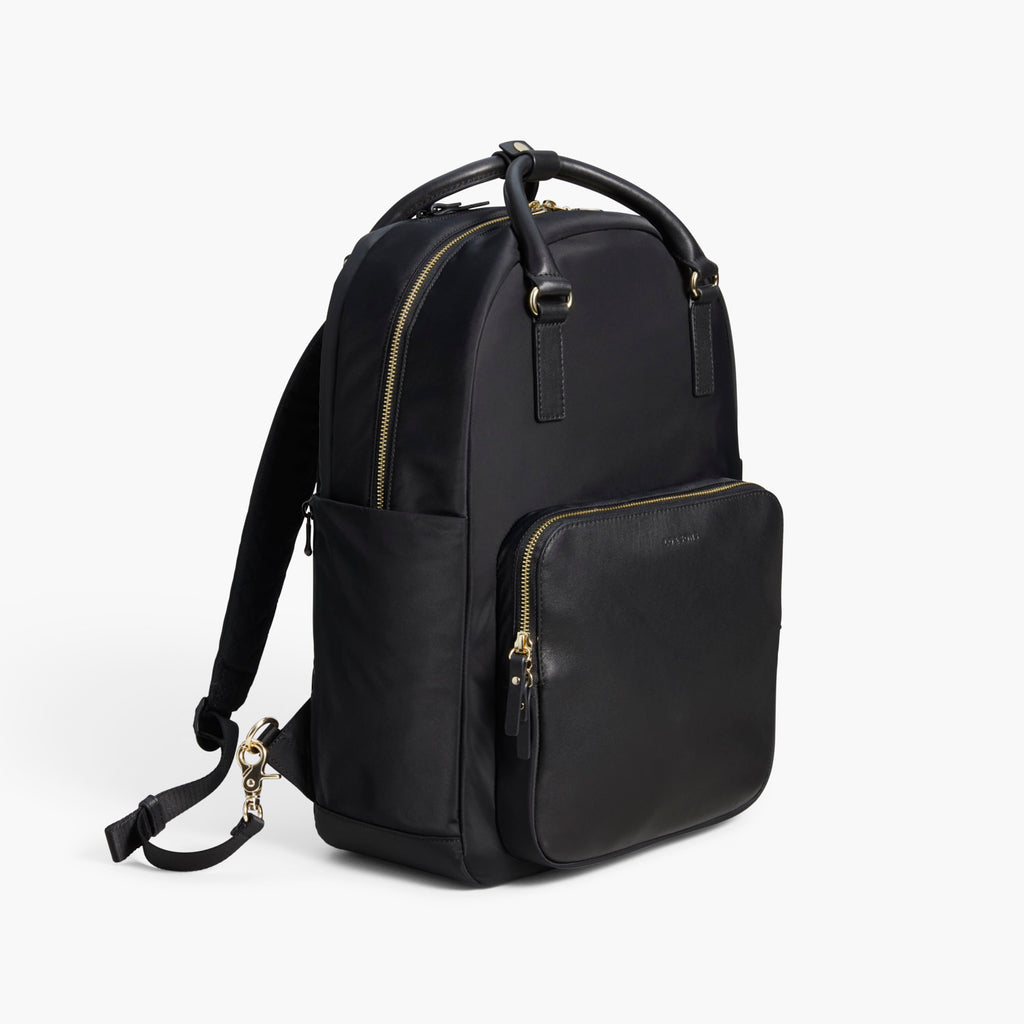Side Backpack - The Rowledge - Nylon - Black / Gold / Lavender - Backpack - Lo & Sons