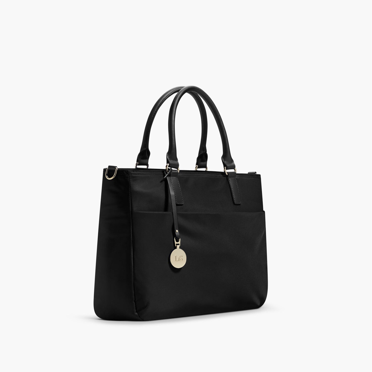 Side - The Brookline - Nylon - Black / Gold / Lavender - Tote - Lo & Sons