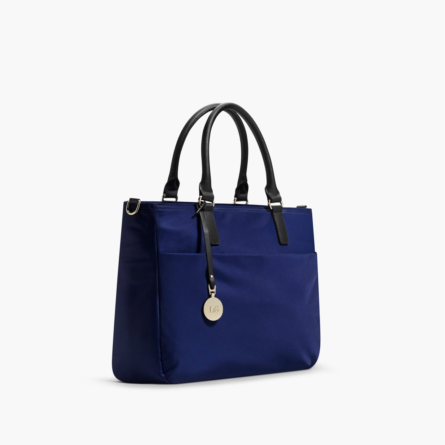 Side - The Brookline - Nylon - Navy / Gold / Lavender - Tote - Lo & Sons